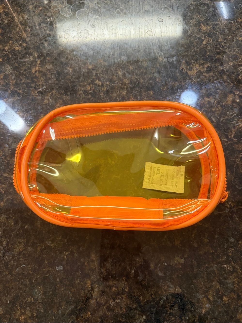 Ulta Clear Orange PVC Travel Pouch New